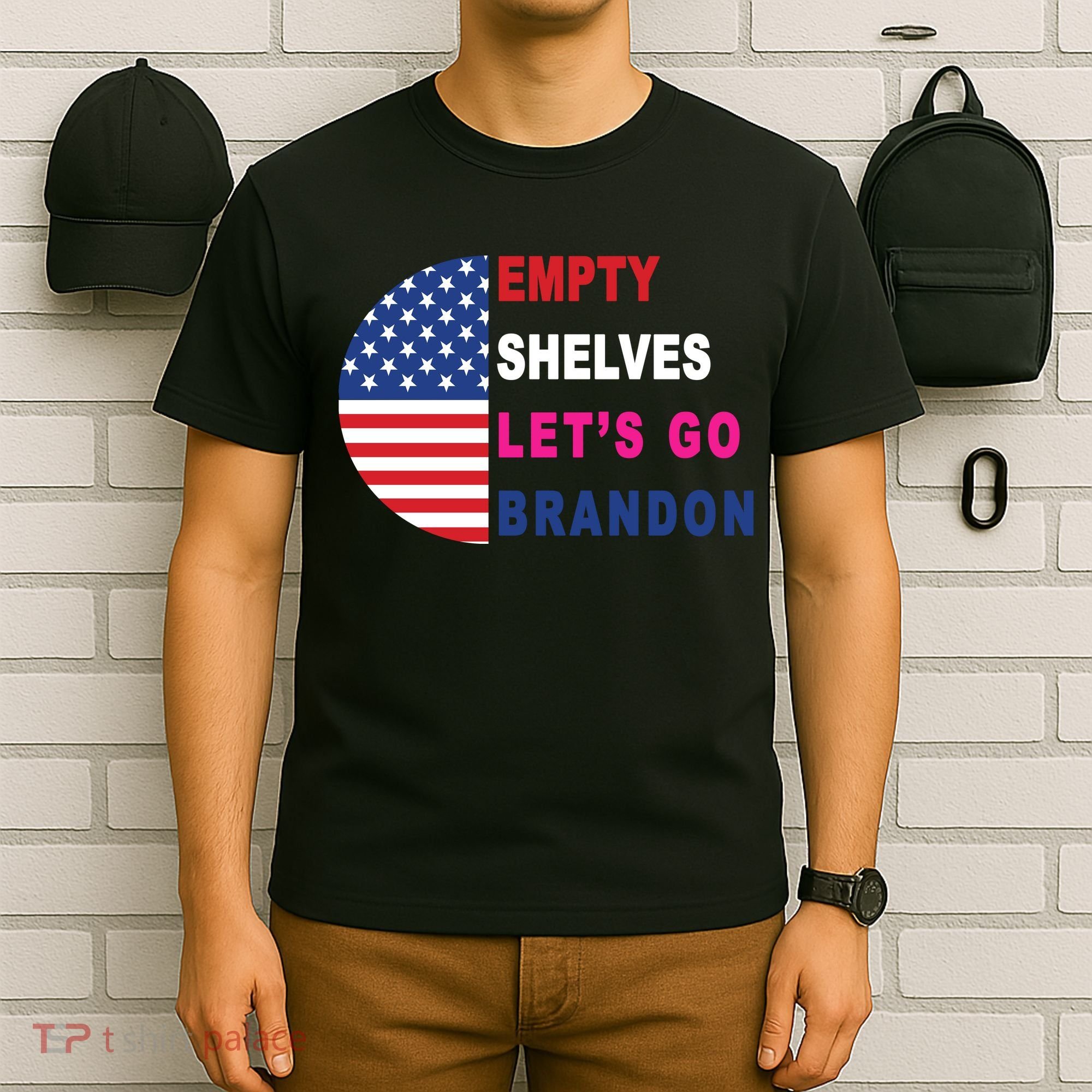 Lets Go Brandon Meme Classic American Flag Half Circle T-Shirt