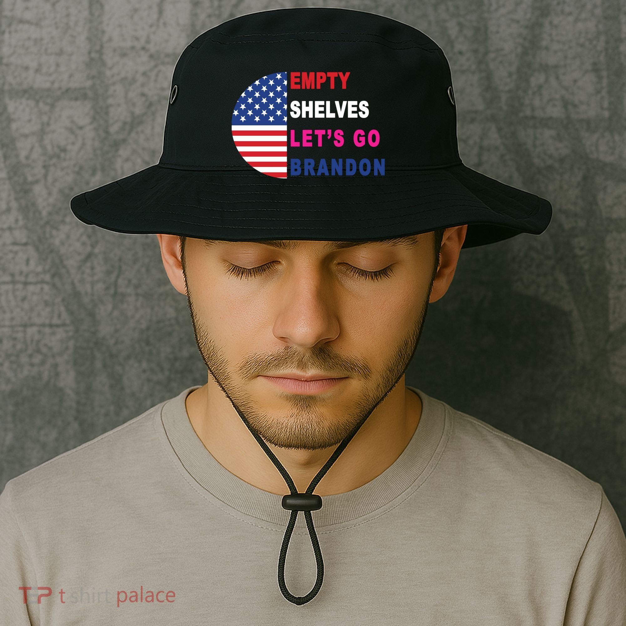 Lets Go Brandon Meme Classic American Flag Half Circle Bucket Hat