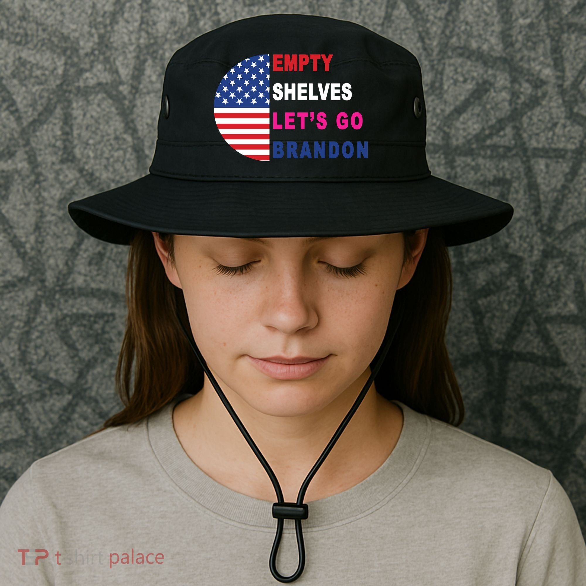 Lets Go Brandon Meme Classic American Flag Half Circle Bucket Hat