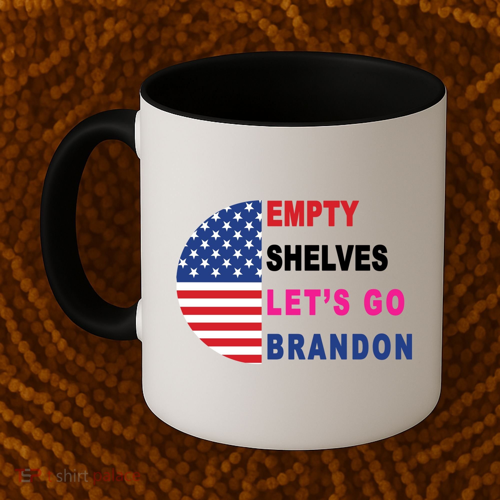 Lets Go Brandon Meme Classic American Flag Half Circle Coffee Mug