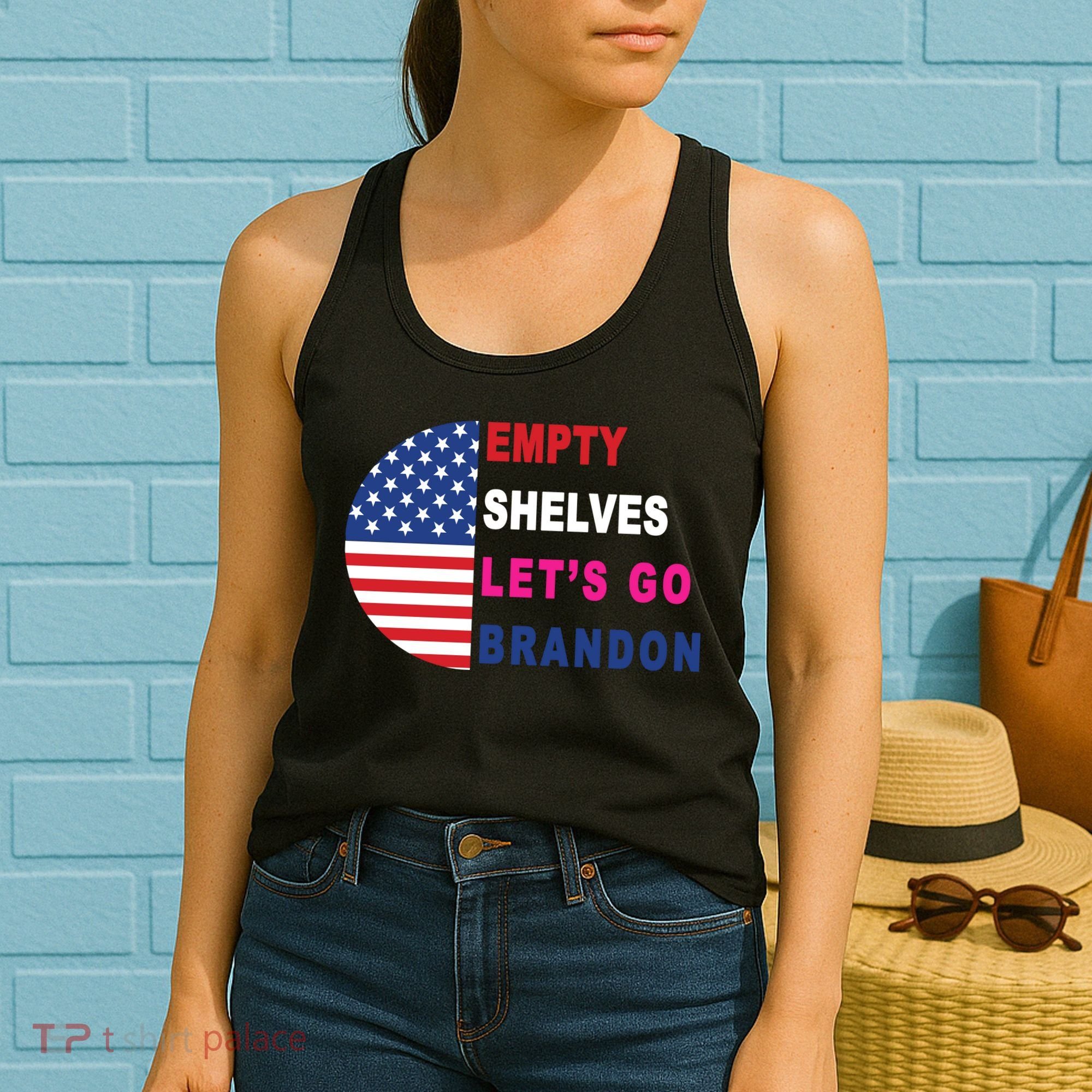 Lets Go Brandon Meme Classic American Flag Half Circle Women's Tank Top