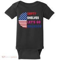 Lets Go Brandon Meme Classic American Flag Half Circle Baby Bodysuit thumb 0