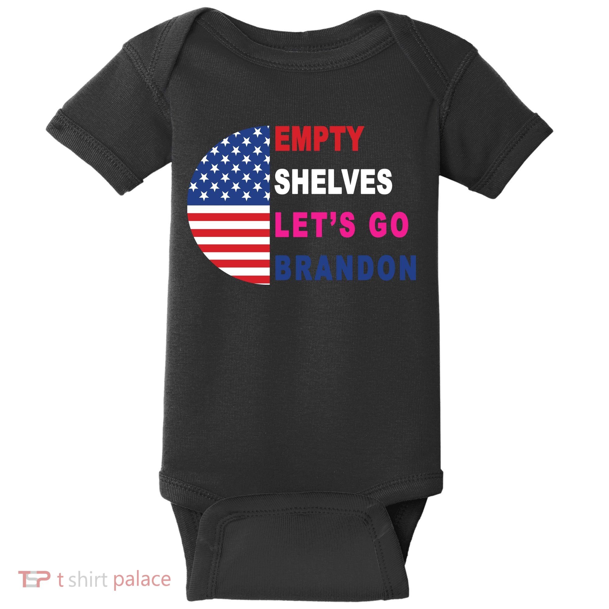 Lets Go Brandon Meme Classic American Flag Half Circle Baby Bodysuit
