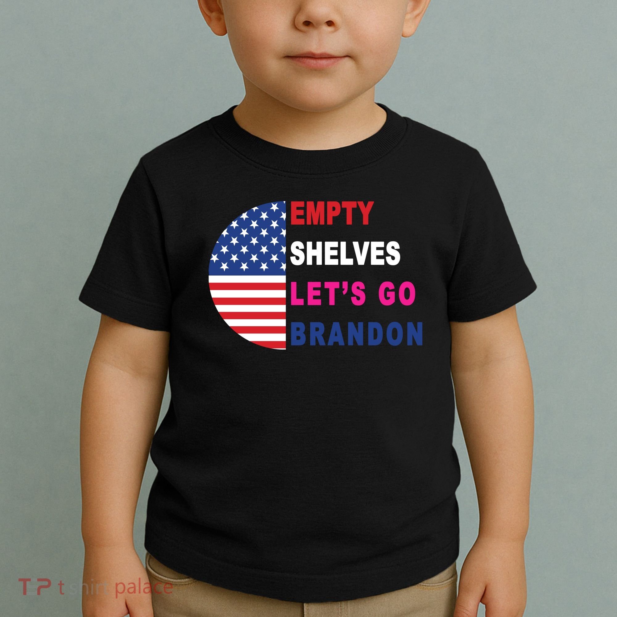 Lets Go Brandon Meme Classic American Flag Half Circle Toddler T-Shirt