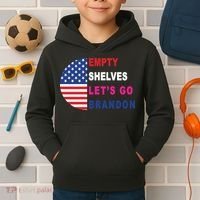 Lets Go Brandon Meme Classic American Flag Half Circle Kids Hoodie thumb 2