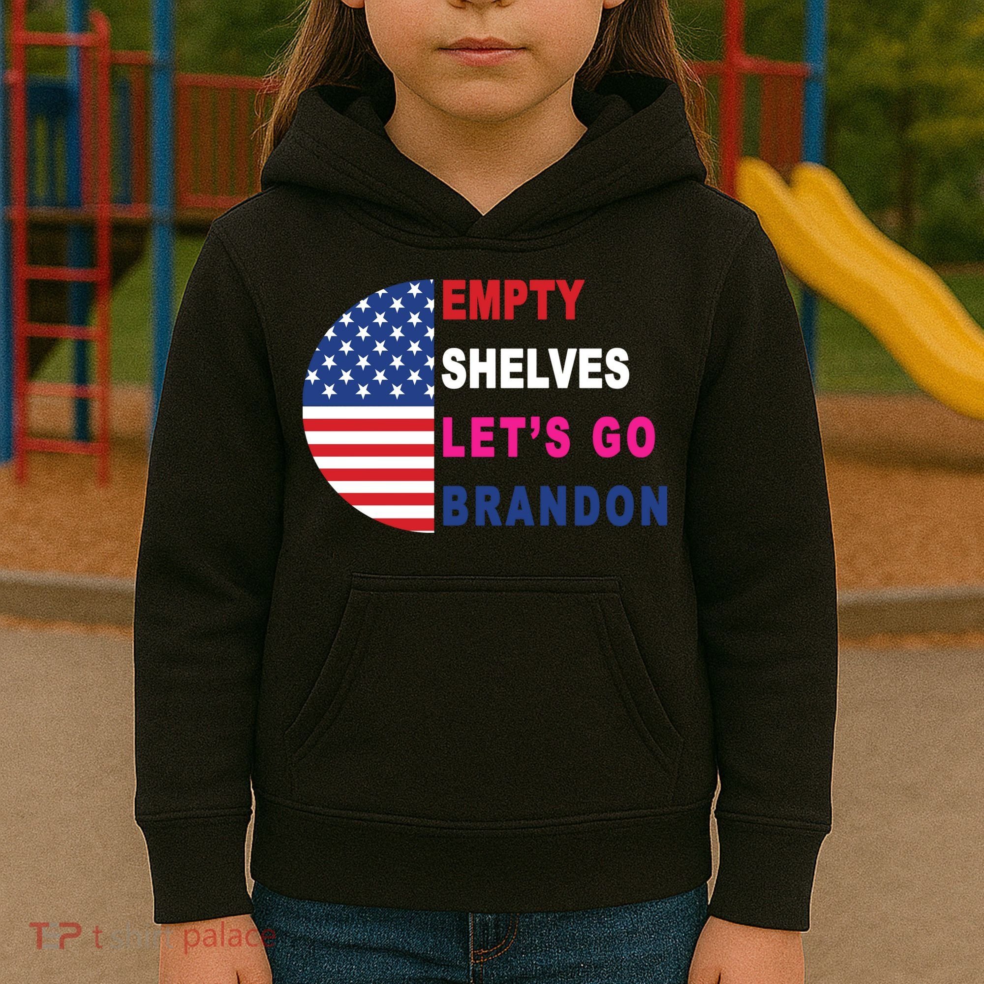 Lets Go Brandon Meme Classic American Flag Half Circle Kids Hoodie