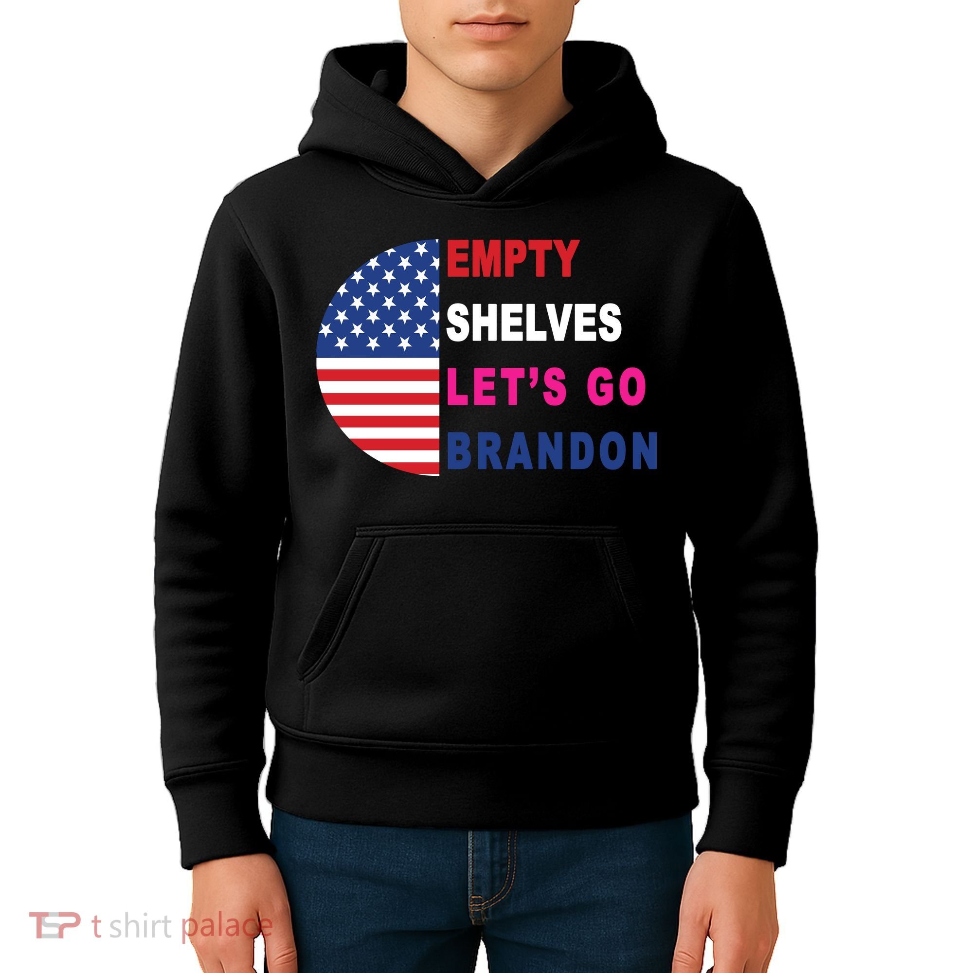 Lets Go Brandon Meme Classic American Flag Half Circle Kids Hoodie