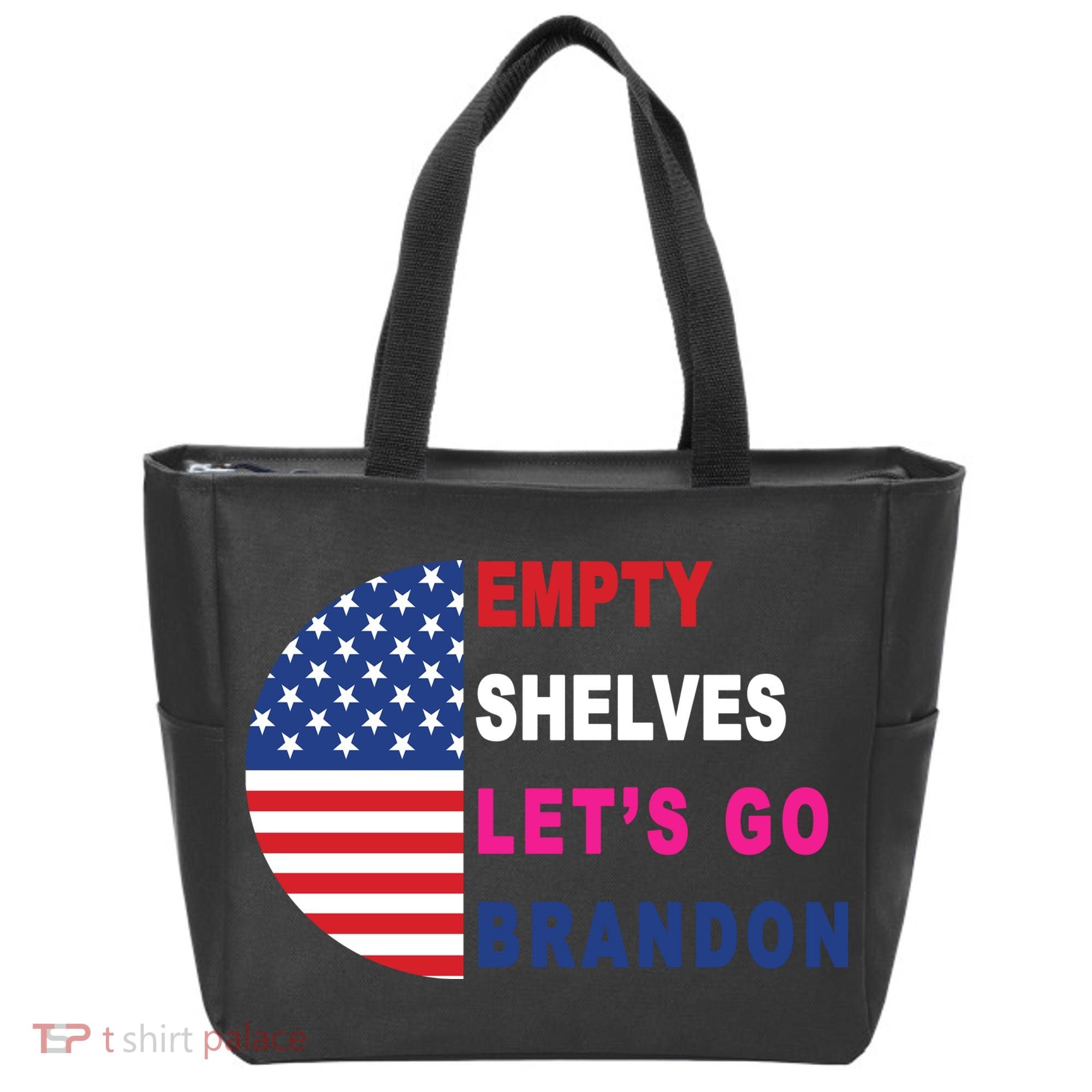 Lets Go Brandon Meme Classic American Flag Half Circle Tote Bag