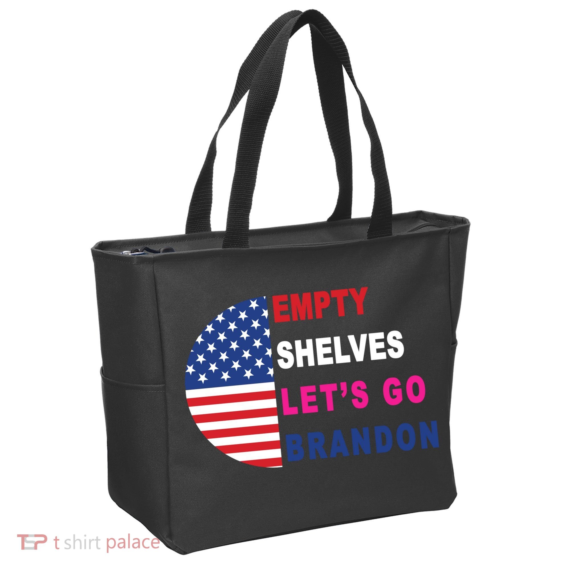 Lets Go Brandon Meme Classic American Flag Half Circle Tote Bag