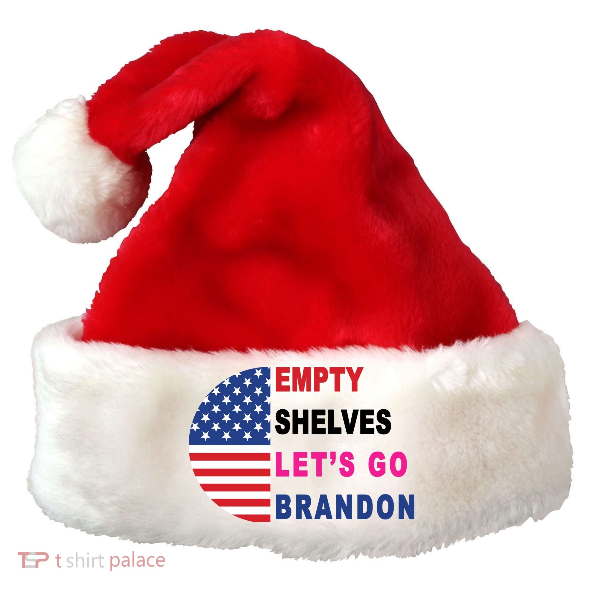 Lets Go Brandon Meme Classic American Flag Half Circle Santa Hat