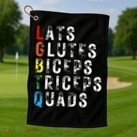 Lats Glutes Biceps Triceps Quads Lgbtq Golf Towel thumb 1