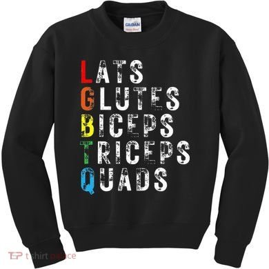 Lats Glutes Biceps Triceps Quads Lgbtq Kids Sweatshirt