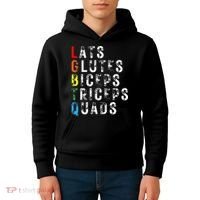Lats Glutes Biceps Triceps Quads Lgbtq Kids Hoodie thumb 4