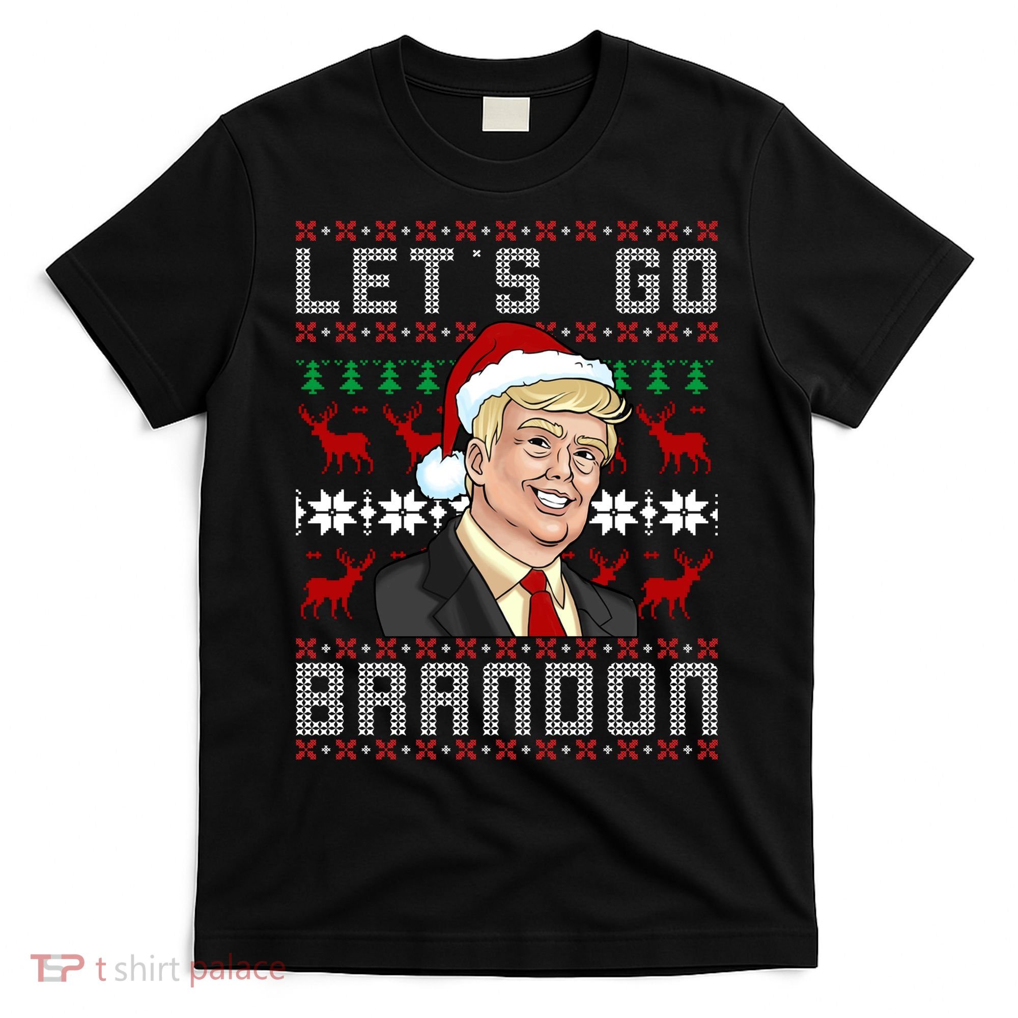 Let's Go Brandon Pro Trump Impeach 46 FJB Biden Ugly Christmas T-Shirt