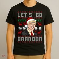 Let's Go Brandon Pro Trump Impeach 46 FJB Biden Ugly Christmas T-Shirt thumb 3