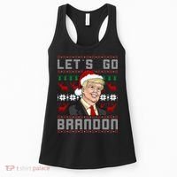 Let's Go Brandon Pro Trump Impeach 46 FJB Biden Ugly Christmas Women's Tank Top thumb 0