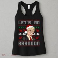 Let's Go Brandon Pro Trump Impeach 46 FJB Biden Ugly Christmas Women's Tank Top thumb 3