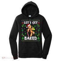 Let's Get Baked Gingerbread Man Weed Funny Christmas Cookie  Women's Hoodie thumb 0