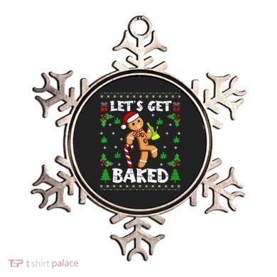 Let's Get Baked Gingerbread Man Weed Funny Christmas Cookie  Ornament