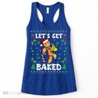 Let's Get Baked Gingerbread Man Weed Funny Christmas Cookie  Women's Tank Top thumb 0
