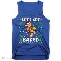 Let's Get Baked Gingerbread Man Weed Funny Christmas Cookie  Tank Top thumb 0