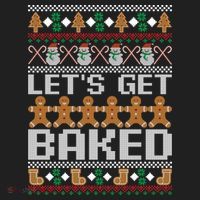 Lets Get Baked Ugly Christmas Gift Holiday Cookie Gift Golf Towel thumb 3