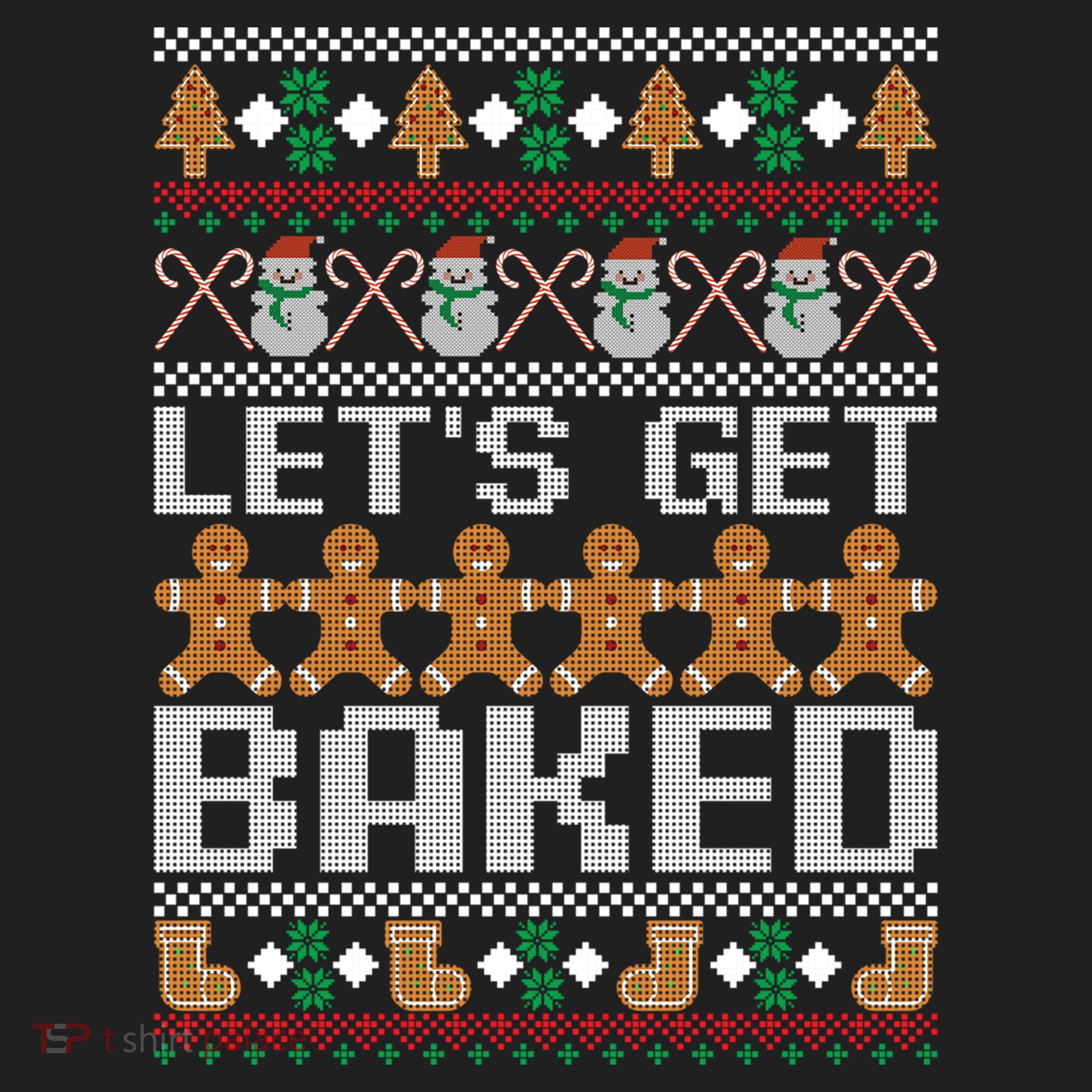 Lets Get Baked Ugly Christmas Gift Holiday Cookie Gift Golf Towel