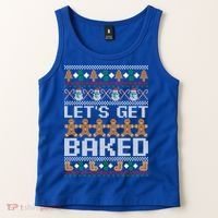 Lets Get Baked Ugly Christmas Gift Holiday Cookie Gift Tank Top thumb 2
