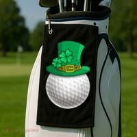 Leprechaun Golf Ball Saint Patrick's Day Irish Gift Golf Towel thumb 2