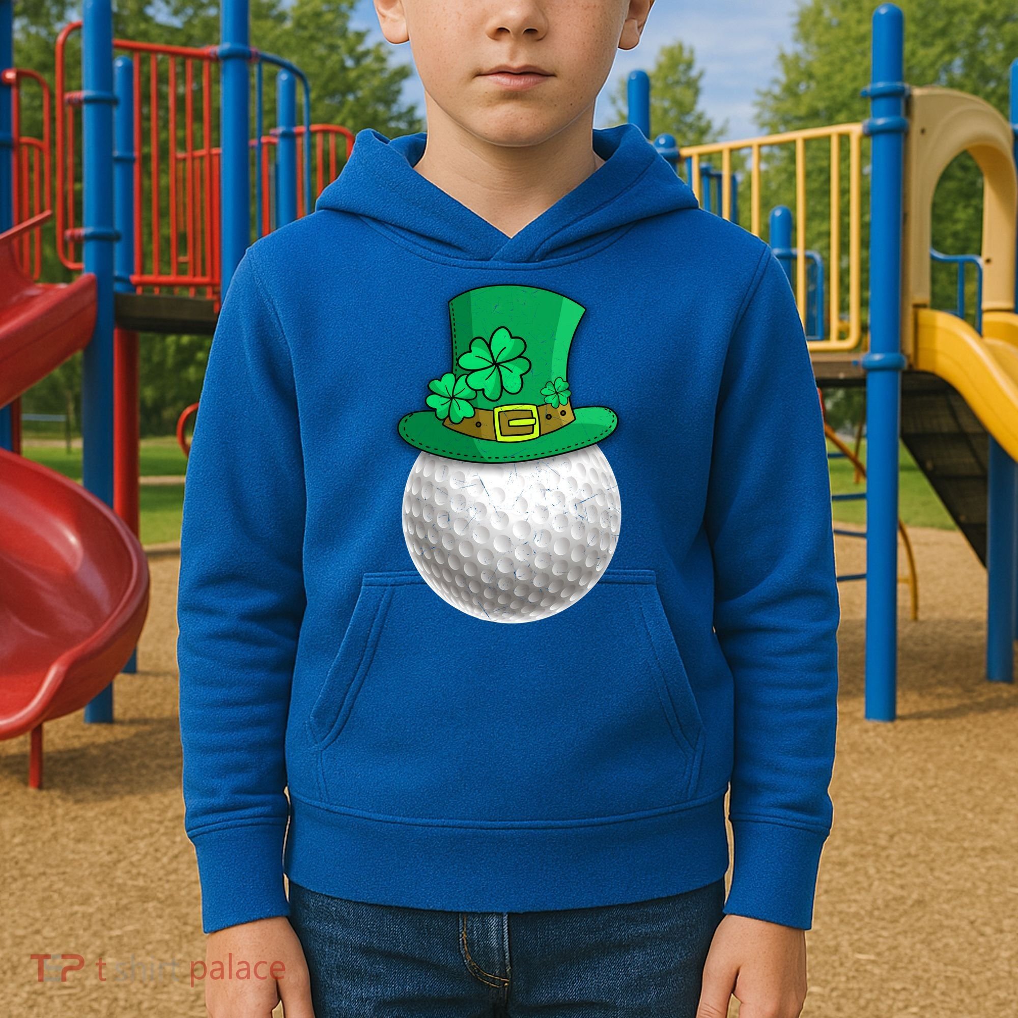 Leprechaun Golf Ball Saint Patrick's Day Irish Gift Kids Hoodie