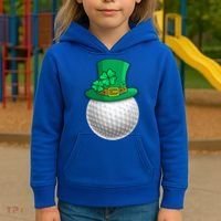 Leprechaun Golf Ball Saint Patrick's Day Irish Gift Kids Hoodie thumb 3