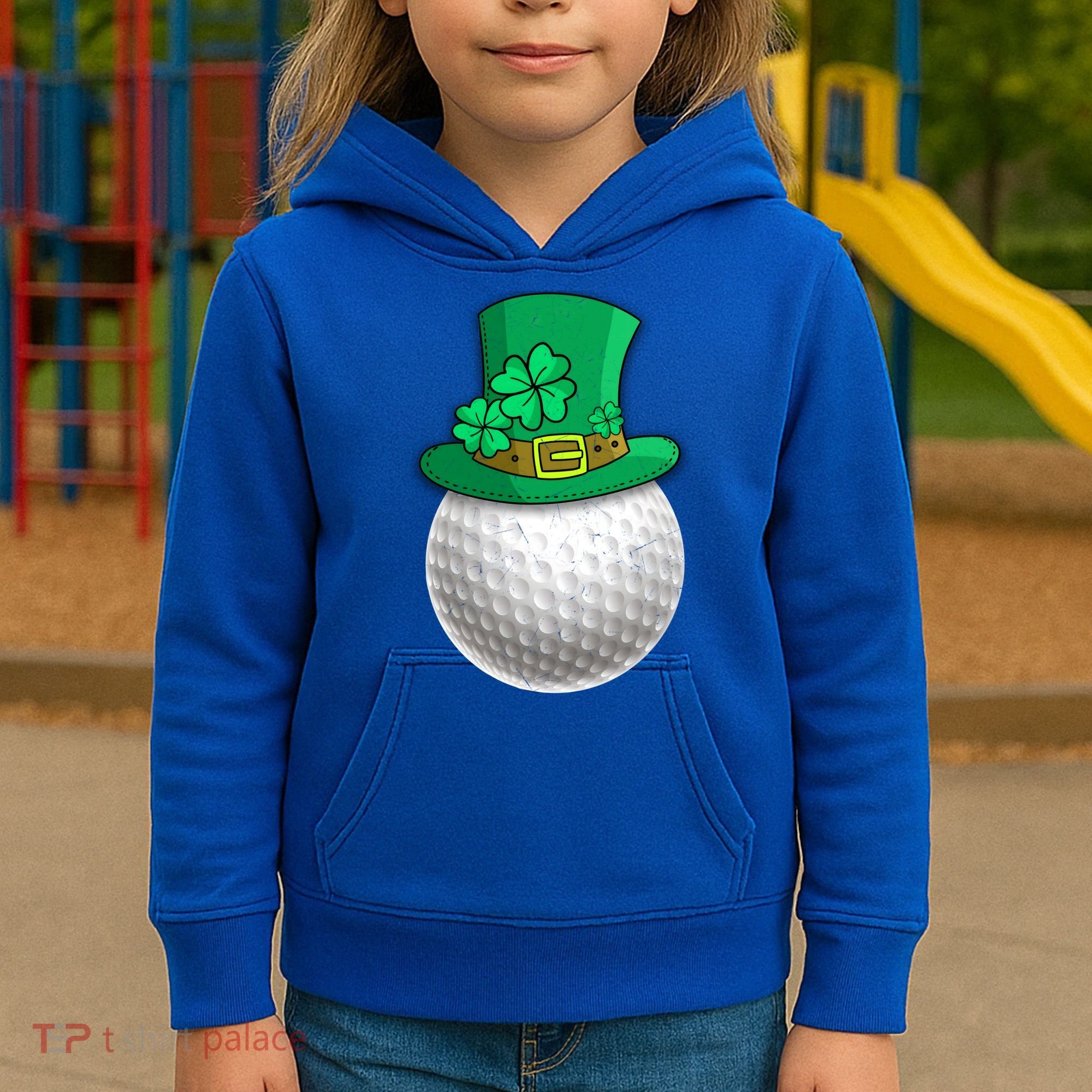 Leprechaun Golf Ball Saint Patrick's Day Irish Gift Kids Hoodie