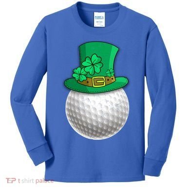 Leprechaun Golf Ball Saint Patrick's Day Irish Gift Kids Long Sleeve Shirt