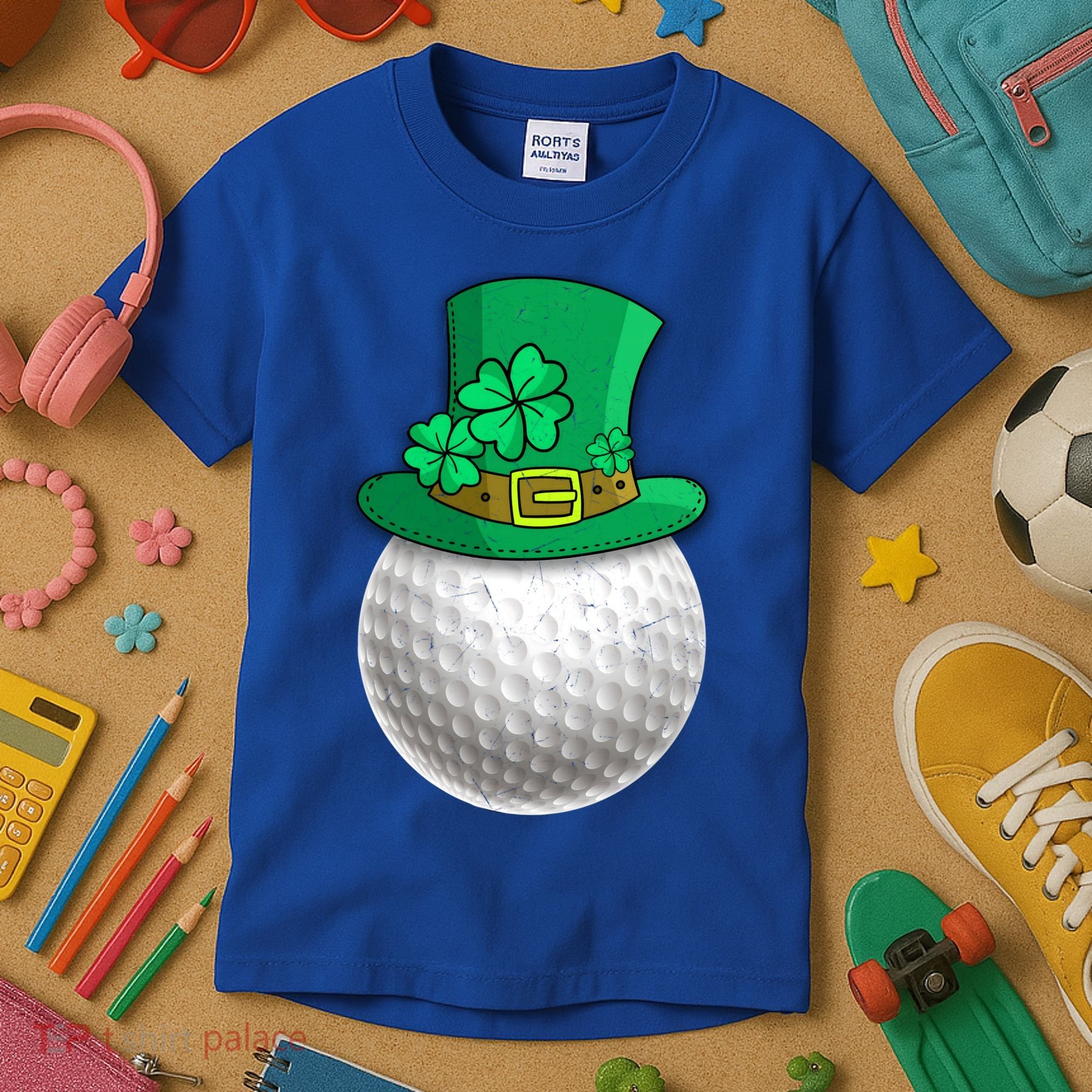 Leprechaun Golf Ball Saint Patrick's Day Irish Gift Kids T-Shirt