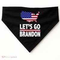 Let's Go Brandon USA American Flag Map USA-Made Doggie Bandana thumb 0