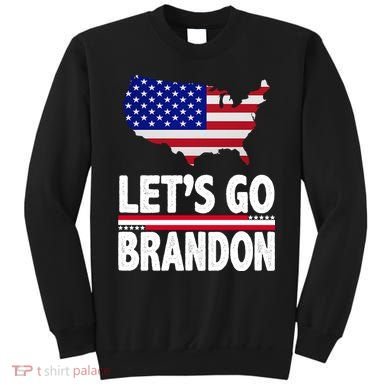 Let's Go Brandon USA American Flag Map Sweatshirt