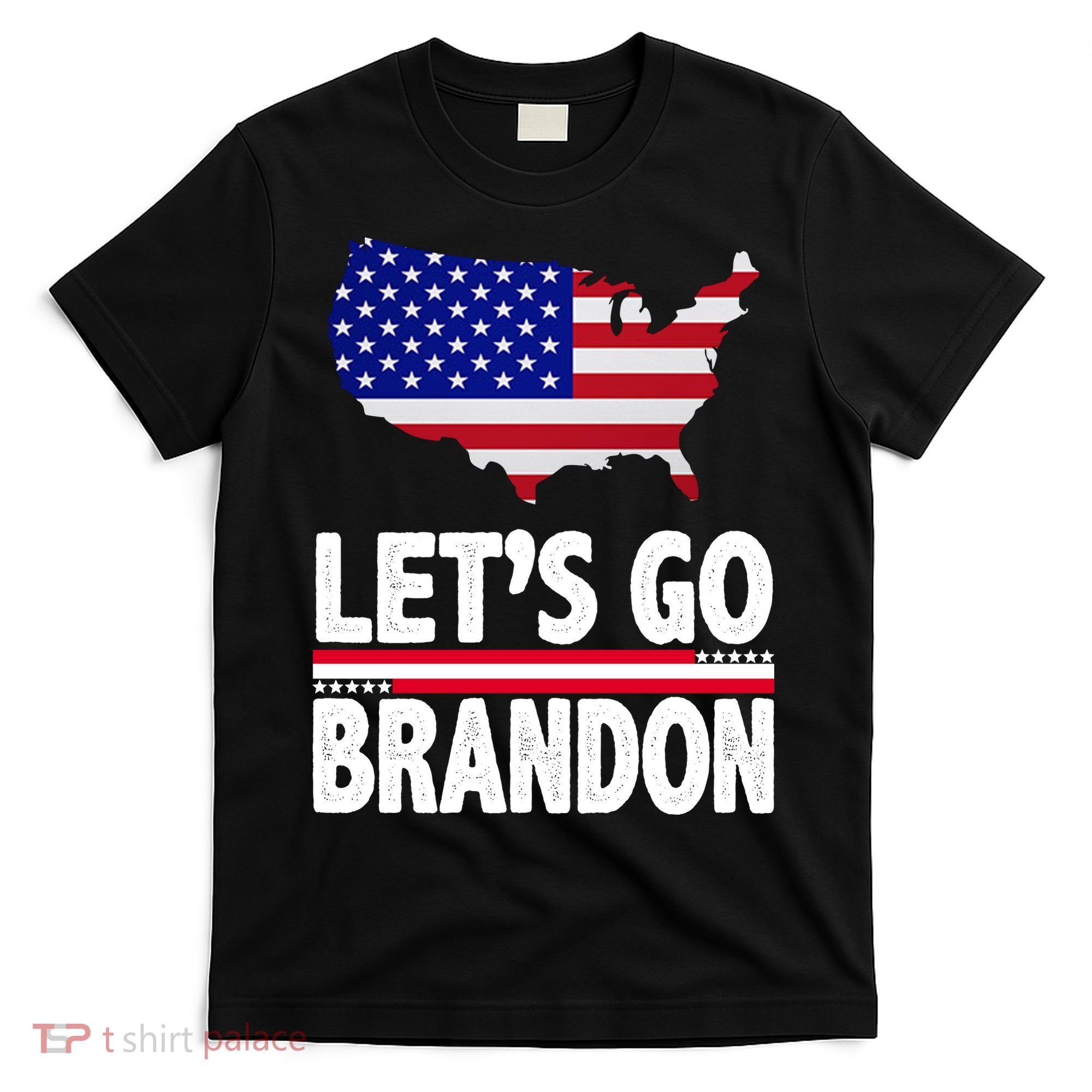 Let's Go Brandon USA American Flag Map T-Shirt