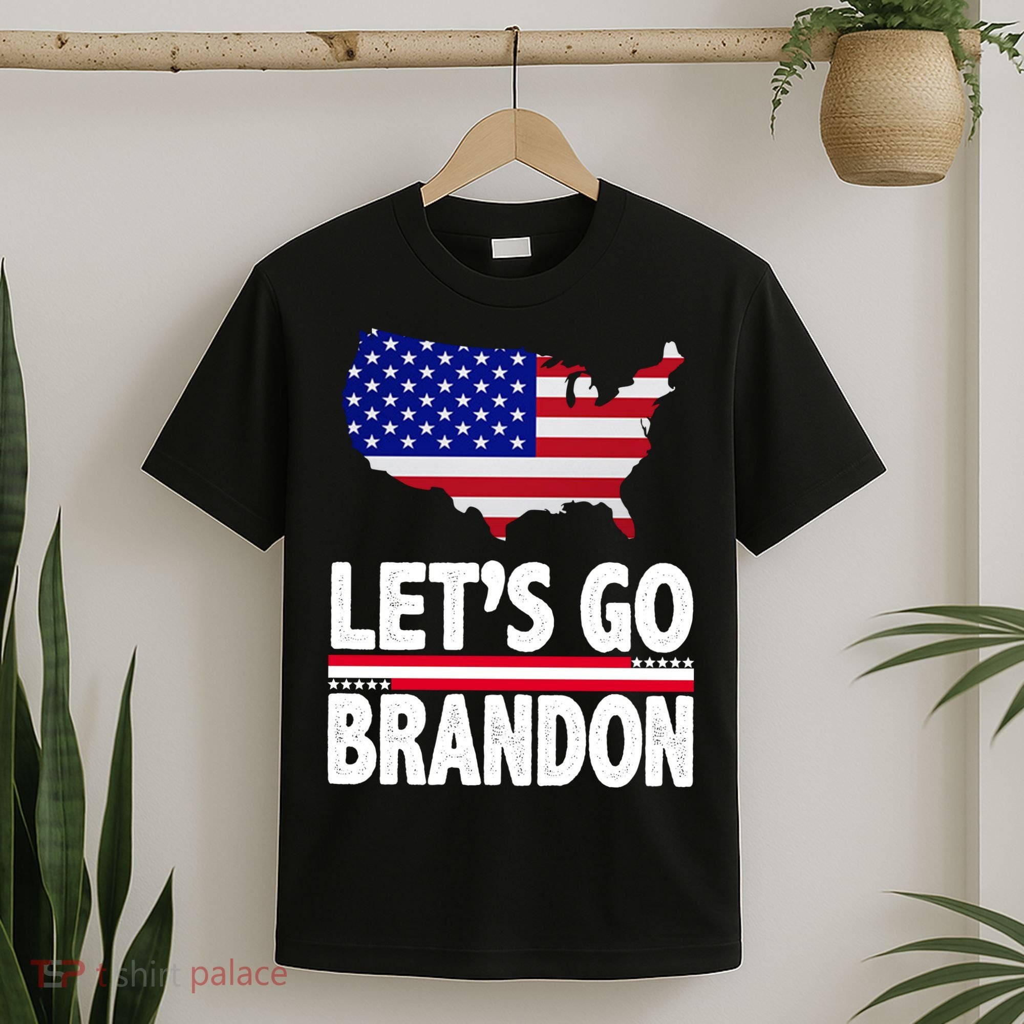 Let's Go Brandon USA American Flag Map T-Shirt