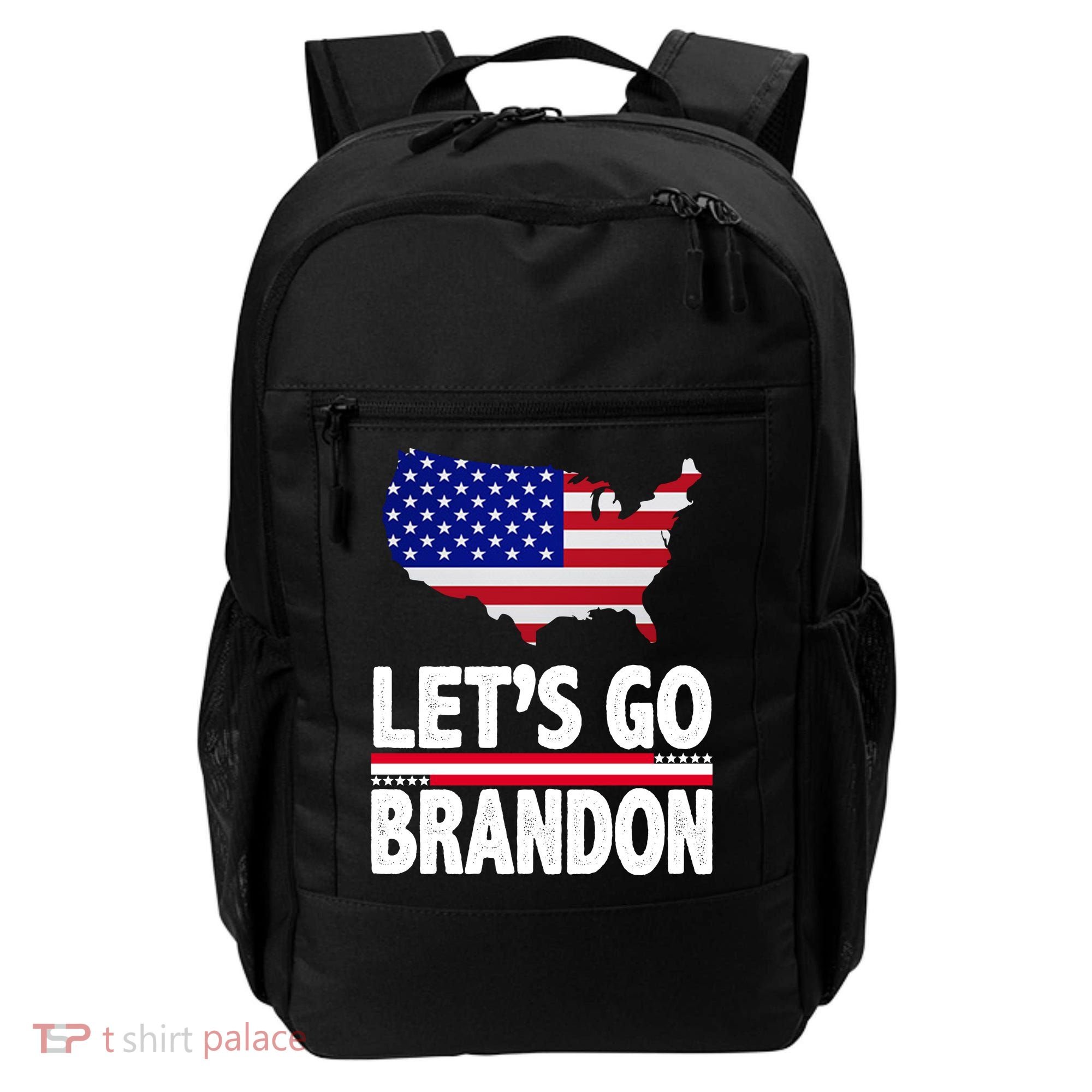 Let's Go Brandon USA American Flag Map Backpack