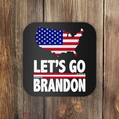 Let's Go Brandon USA American Flag Map Coaster
