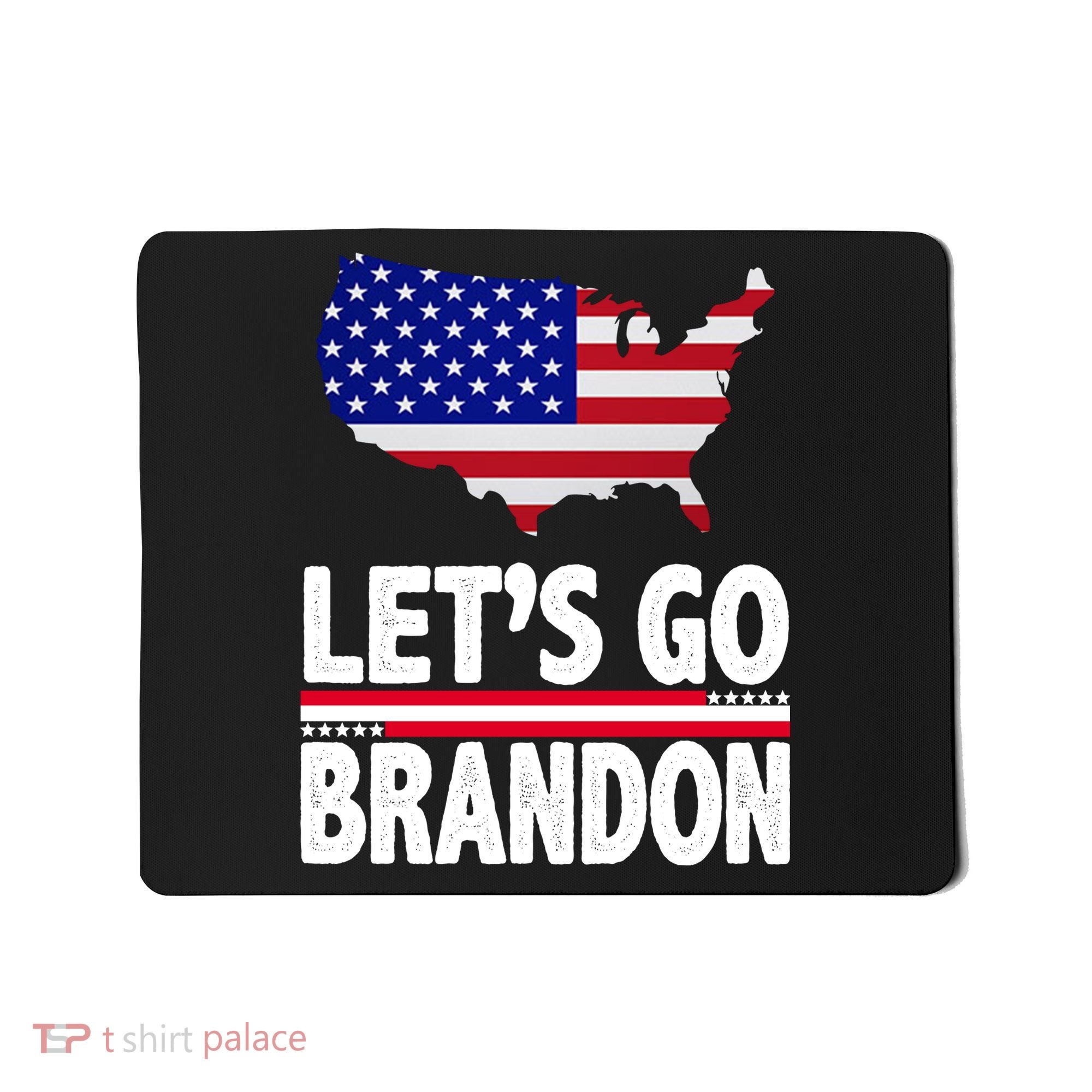 Let's Go Brandon USA American Flag Map Mousepad