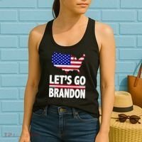 Let's Go Brandon USA American Flag Map Women's Tank Top thumb 2