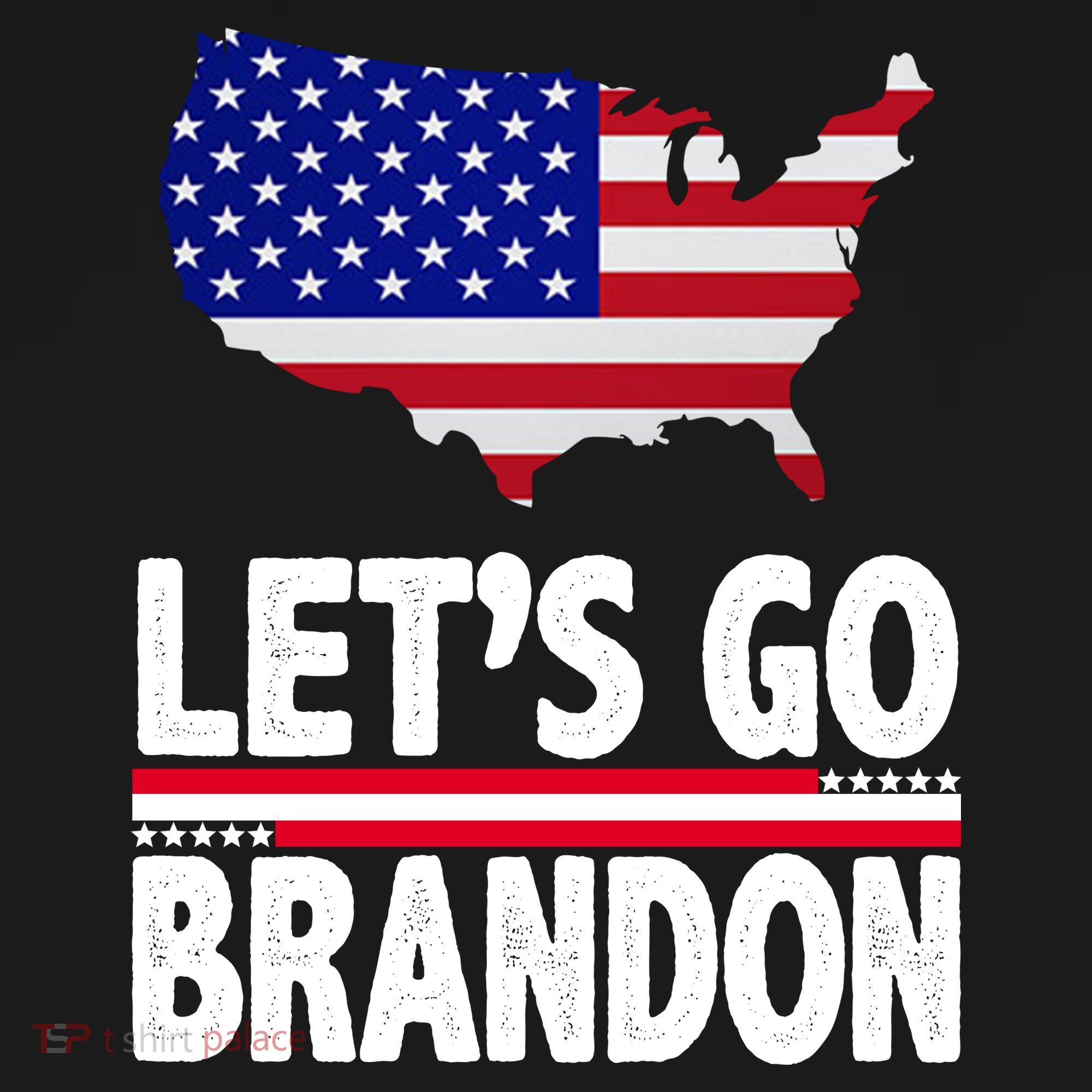 Let's Go Brandon USA American Flag Map Women's Tank Top