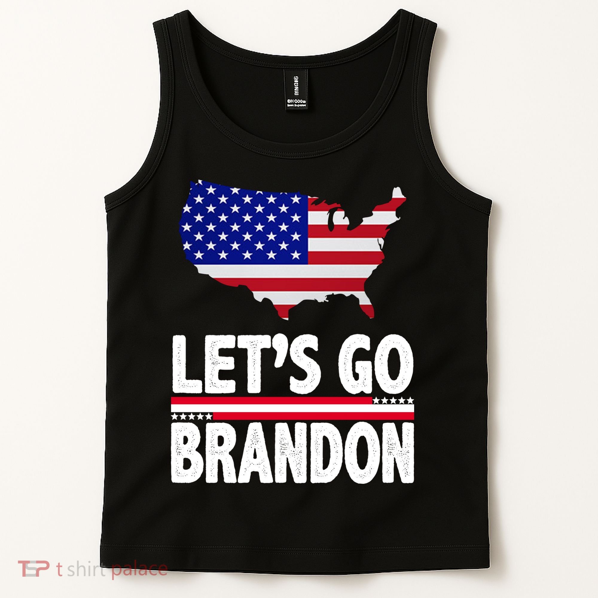 Let's Go Brandon USA American Flag Map Tank Top