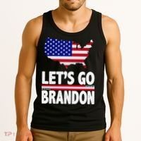 Let's Go Brandon USA American Flag Map Tank Top thumb 3