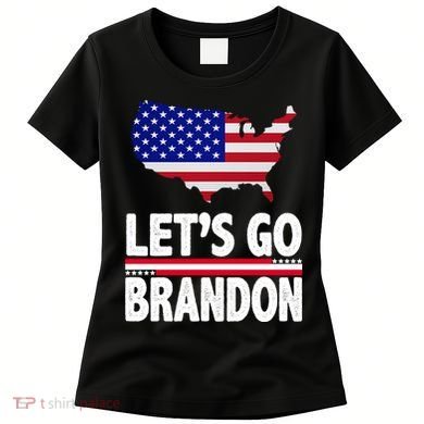 Let's Go Brandon USA American Flag Map Women's T-Shirt