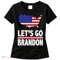 Let's Go Brandon USA American Flag Map Women's T-Shirt thumb 0