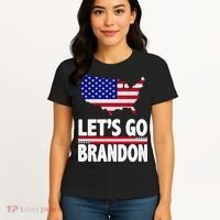 Let's Go Brandon USA American Flag Map Women's T-Shirt thumb 4