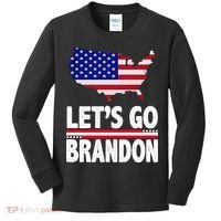 Let's Go Brandon USA American Flag Map Kids Long Sleeve Shirt thumb 0