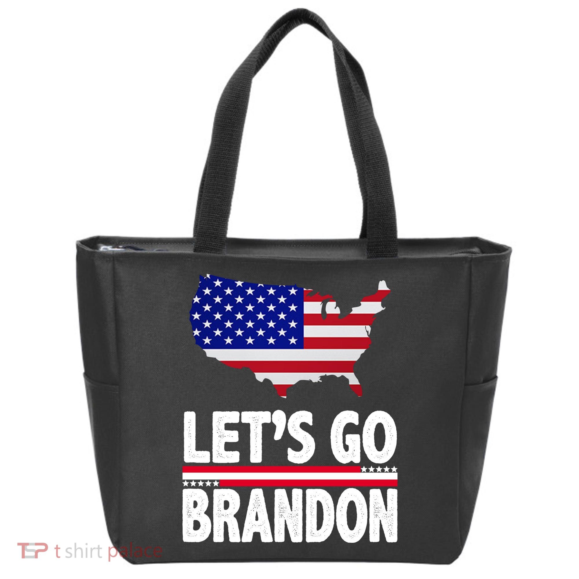 Let's Go Brandon USA American Flag Map Tote Bag